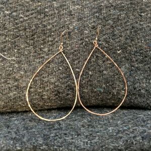 Tear drop hoop earrings